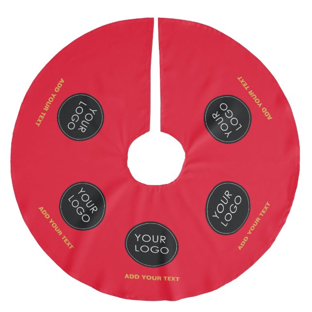 Red Anpassningsbar Logotyp Company Business-jul Julgransmatta Borstad Polyester (Framsidan)