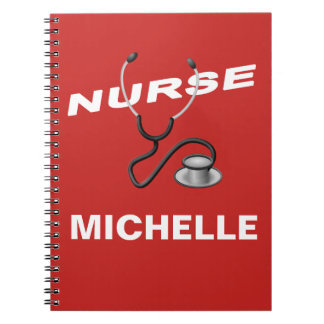 RED Anpassningsbar Nurse Namn Anteckningsbok