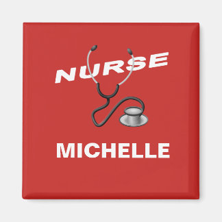 RED Anpassningsbar Nurse Namn Magnet
