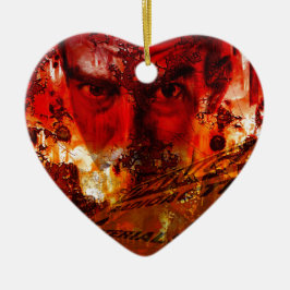 Red Ansikte Graffiti Julgransprydnad Keramik