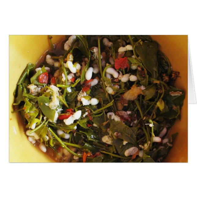 Red Ant Egg Salad ... Thai Street Food Card Hälsningskort (Framsidan Horizontal)