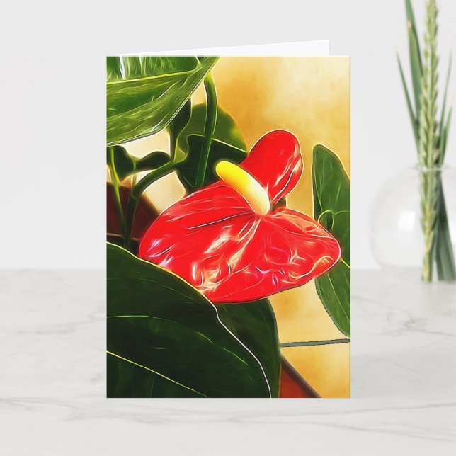 Red Anthurium Floral Photography Template Kort (Framsida)