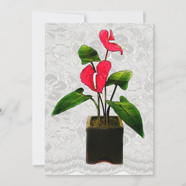 Red Anthurium i Planter Inbjudningar (Framsida)