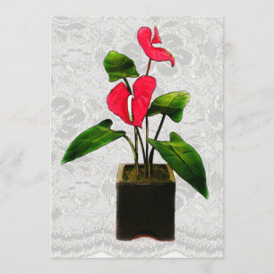 Red Anthurium i Planter Inbjudningar
