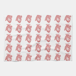 Red Antique Anatomical Heart Kökshandduk