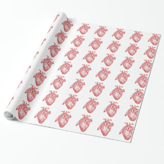 Red Antique Anatomical Heart Presentpapper