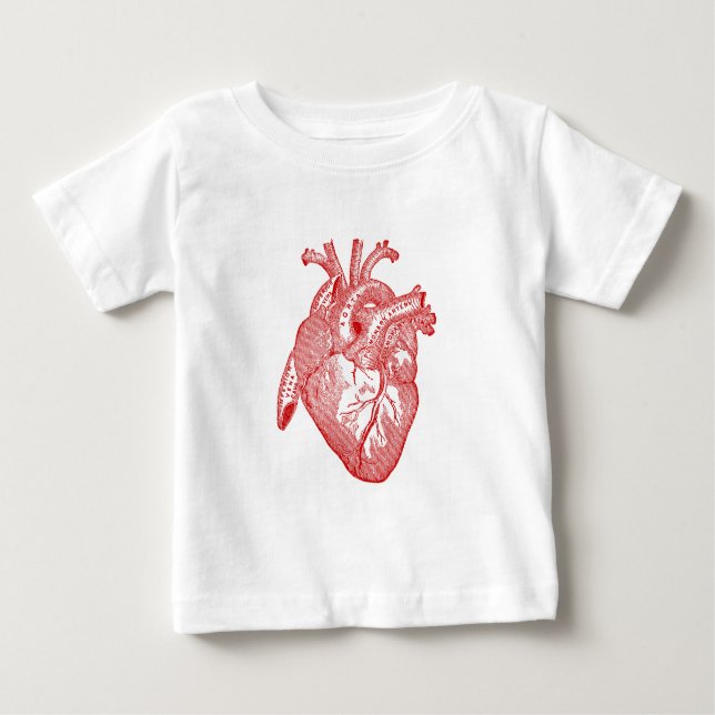 Red Antique Anatomical Heart Tee (Framsida)