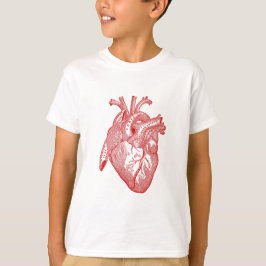 Red Antique Anatomical Heart Tee Shirt