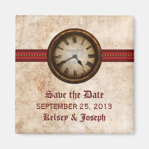 Red Antique Clock Spara datum magneter