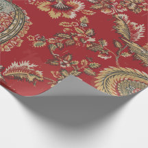 Red Antique Fransk Textile