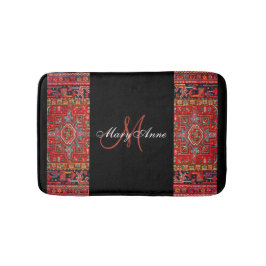Red Antique Oriental Persian - Black-Personlig Badrumsmatta