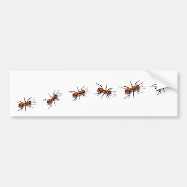 Red Ants Crawling på din bil Bildekal (Framsidan)