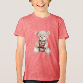 Red Apple A Day Cream Teddy Bear T Shirt