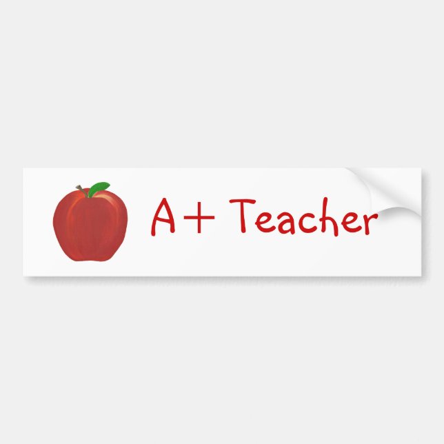 Red Apple, A+ Teacher-klistermärken Bildekal (Framsidan)