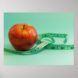 Red Apple and Tape Nutritionist Health Coach Photo Poster