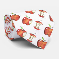 Red Apple Apple + Core Teacher Teaching Gift Tie
