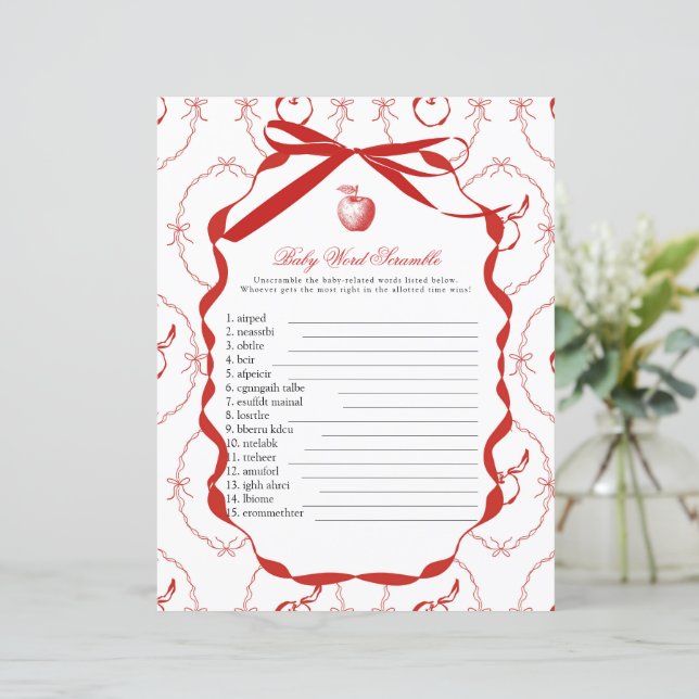 Red Apple Baby Shower-spel (Stående Fram)