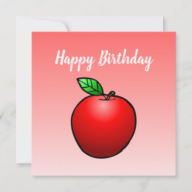 Red Apple Birthday Card Kort (Framsida)