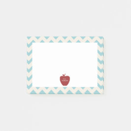 Red Apple Blue Chevron Teacher Post-it® Notes Post-it Block