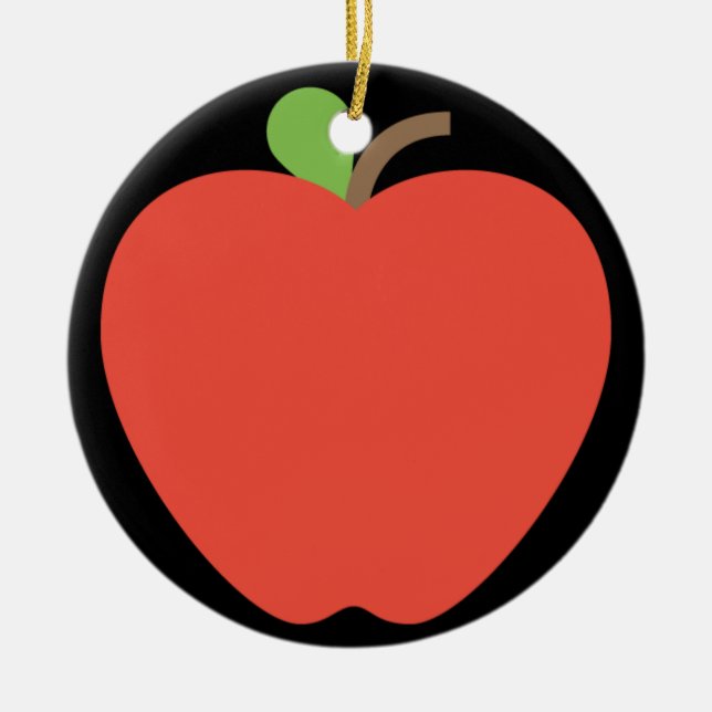 Red Apple Emoji Julgransprydnad Keramik (Framsidan)
