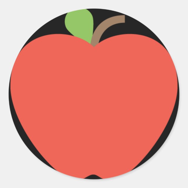 Red Apple Emoji Runt Klistermärke (Framsida)