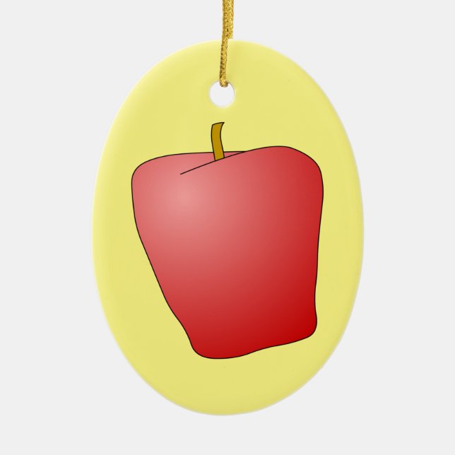 Red Apple Fruit Ceramic Ornament (Framsidan)