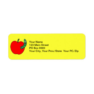 Red Apple Grönt Mask Returadress Etikett