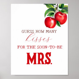 Red Apple hur många kisses möhippa-spel Poster