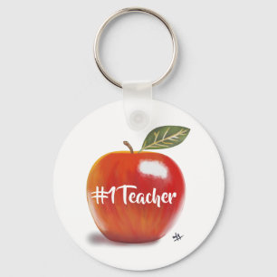 Red Apple Illustration No 1 Lacher Nyckelring