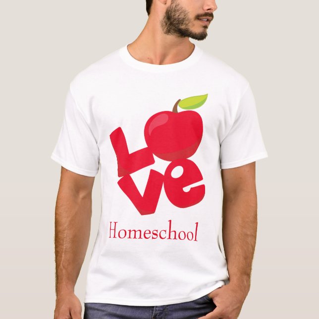 Red Apple Kärlek Homeschool T Shirt (Framsida)