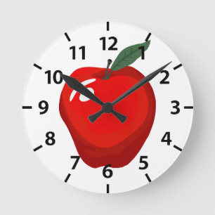 Red Apple Köklock Rund Klocka