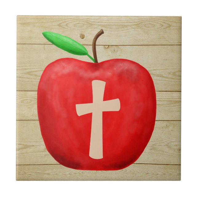 Red Apple Monogram Kakelplatta (Framsidan)