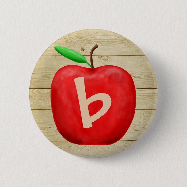 Red Apple Monogram Knapp (Framsida)