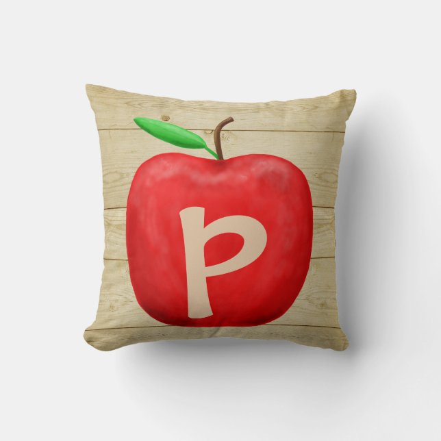 Red Apple Monogram Kudde (Framsida)