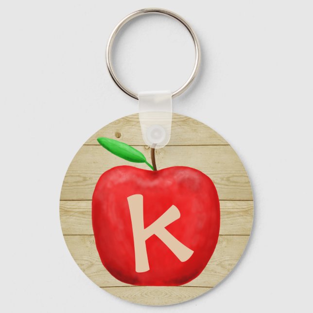 Red Apple Monogram Nyckelring (Framsida)