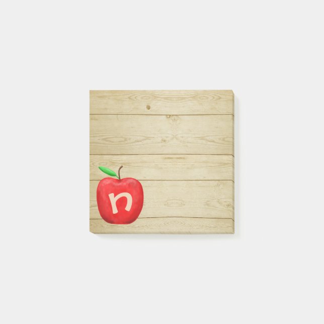 Red Apple Monogram Post-it Block (Framsida)