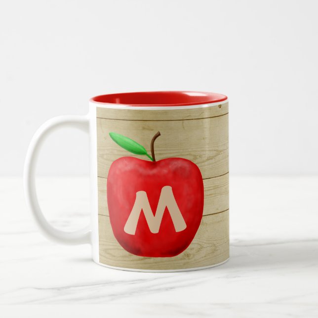 Red Apple Monogram Två-Tonad Mugg (Vänster)