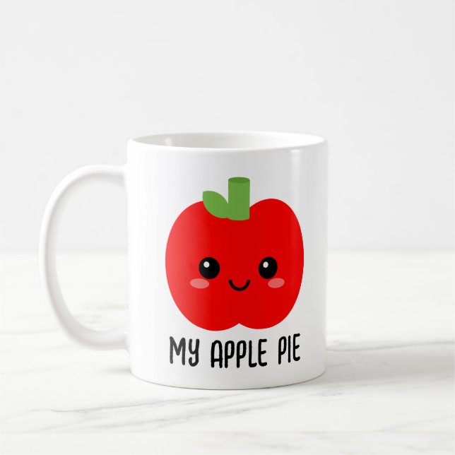 Red Apple Mugg, Gift for Daughn, Cute Kaffemugg (Vänster)