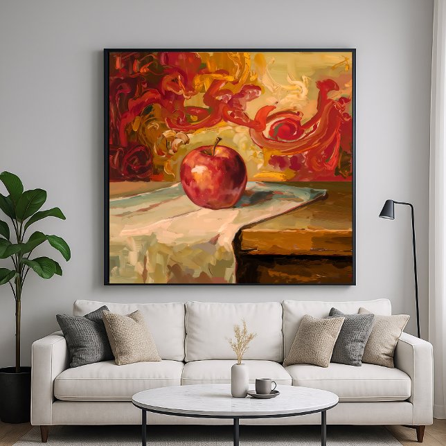 Red Apple - Painterly Stil still Life Art Poster (Skapare uppladdad)