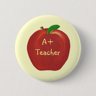Red Apple Painting, A+ Teacher-stift på knappar