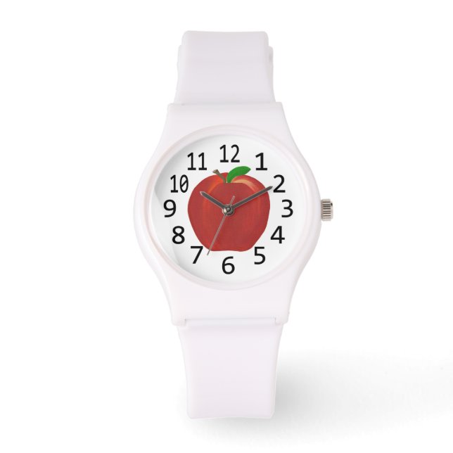 Red Apple Painting and Numbers Watch Armbandsur (Framsida)