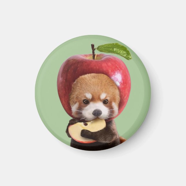 Red Apple Panda Magnet (Framsidan)