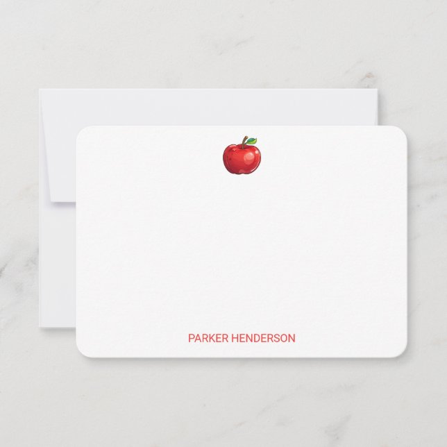 Red Apple Personlig Kids Stationery Tack Kort (Framsida)