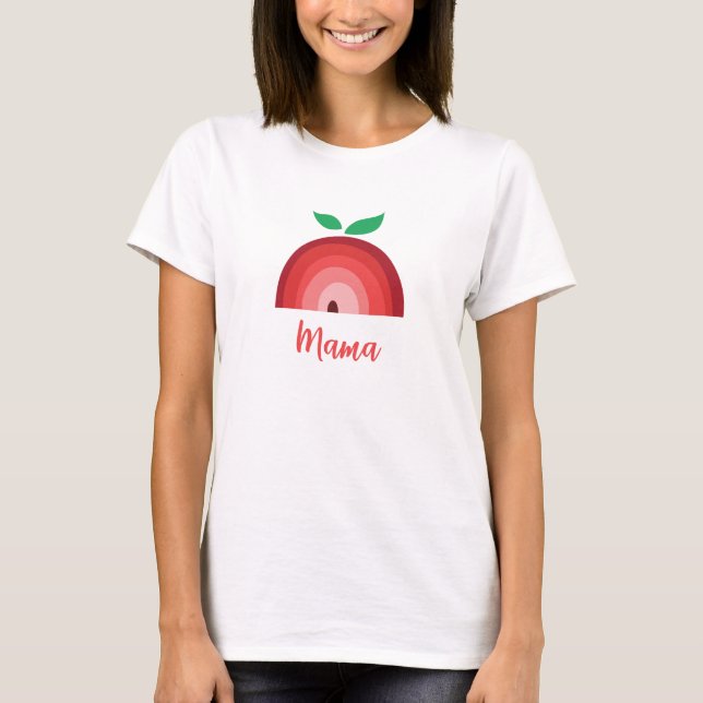 Red Apple Rainbow, Mamma T Shirt (Framsida)