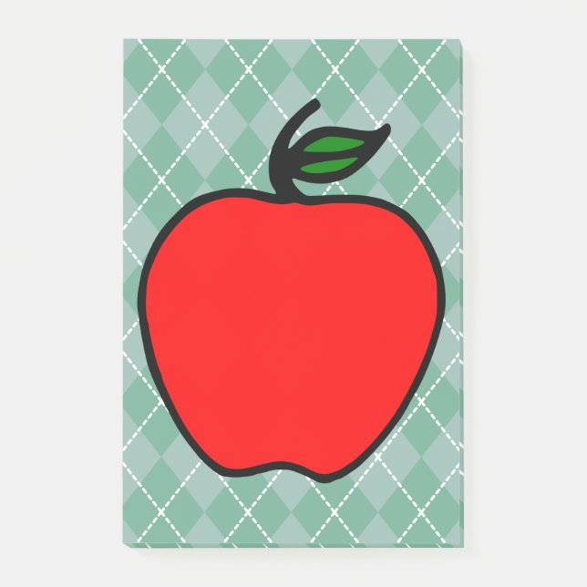 Red Apple School Post IT Notes Gift Post-it Block (Framsida)