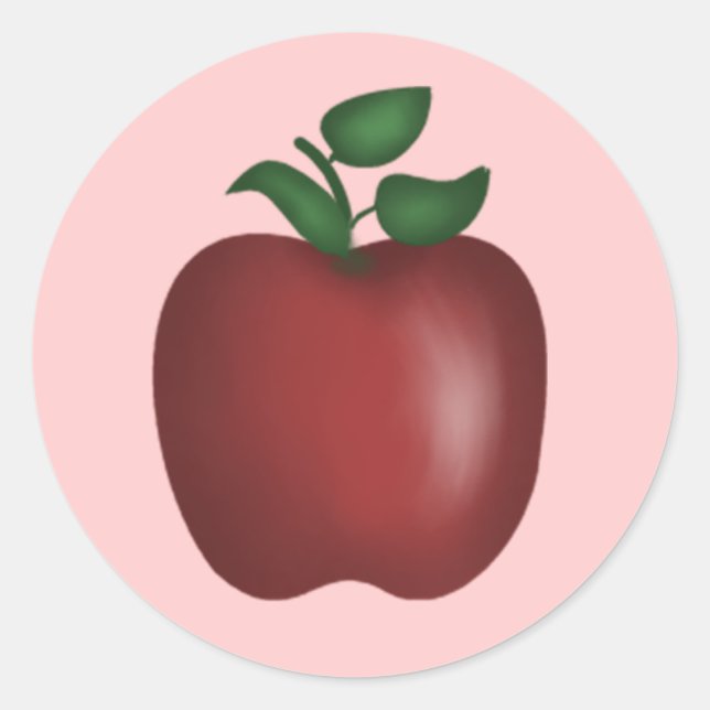 Red Apple Stickers Runt Klistermärke (Framsida)