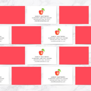 Red Apple Suppute Teacher Visitkort