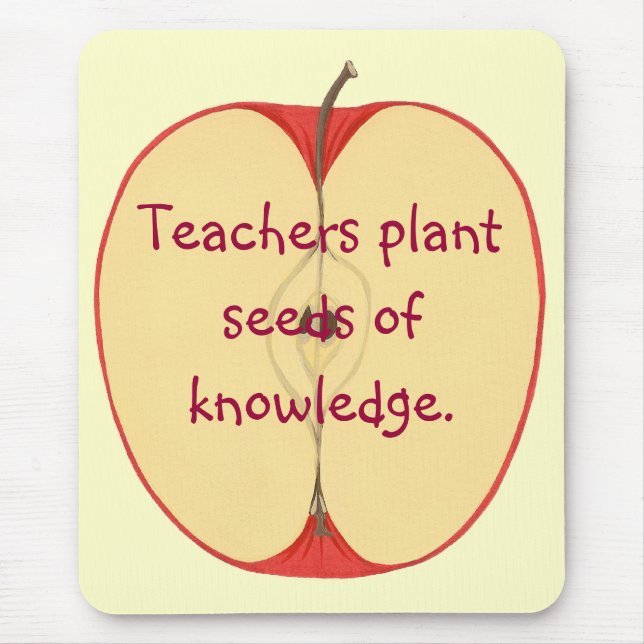 Red Apple Teacher Plant Seeds, Knowledge Mousepad Musmatta (Framsidan)