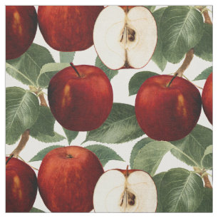 Red Apples Botanical Mönster Tyg