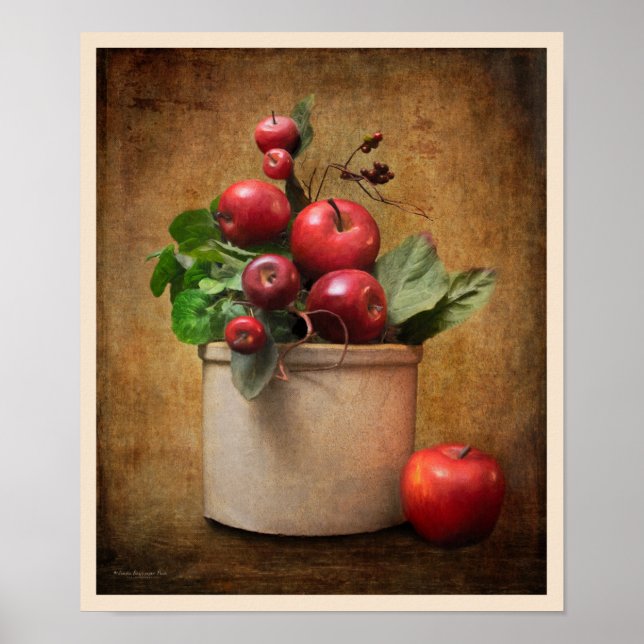 Red Apples Crock still Life Poster (Framsidan)